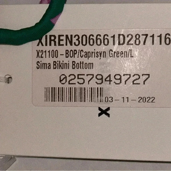 NEW Xirena Xwim Sims Bikini Swim Bottom Size Large Caprisyn Green Pink Floral - Picture 9 of 15